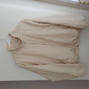 CHEROKEE Windbreaker Lightweight Turtlneck Cream Jacket Women's XL 80's VTG